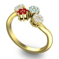 Simple Floral Pave Devana Ring
