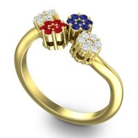 Simple Floral Pave Devana Ring