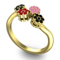 Simple Floral Pave Devana Ring