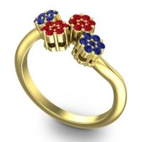 Simple Floral Pave Devana Ring