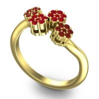 Simple Floral Pave Devana Ring