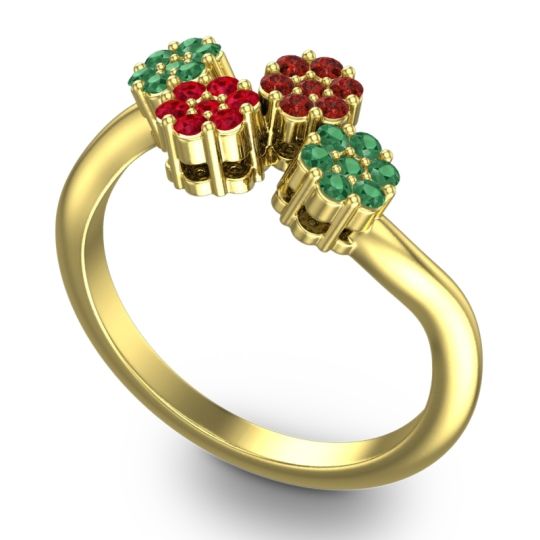 Simple Floral Pave Devana Ring