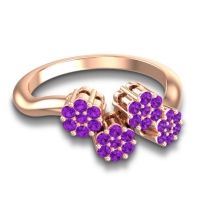 Simple Floral Pave Devana Ring