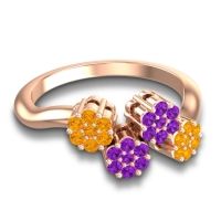Simple Floral Pave Devana Ring