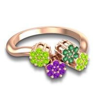Simple Floral Pave Devana Ring