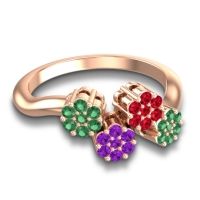 Simple Floral Pave Devana Ring