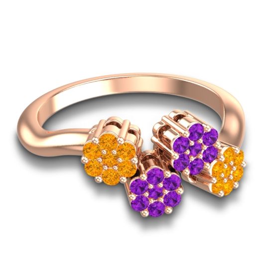 Simple Floral Pave Devana Ring