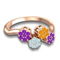 Simple Floral Pave Devana Ring