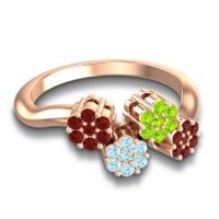 Simple Floral Pave Devana Ring