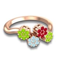 Simple Floral Pave Devana Ring