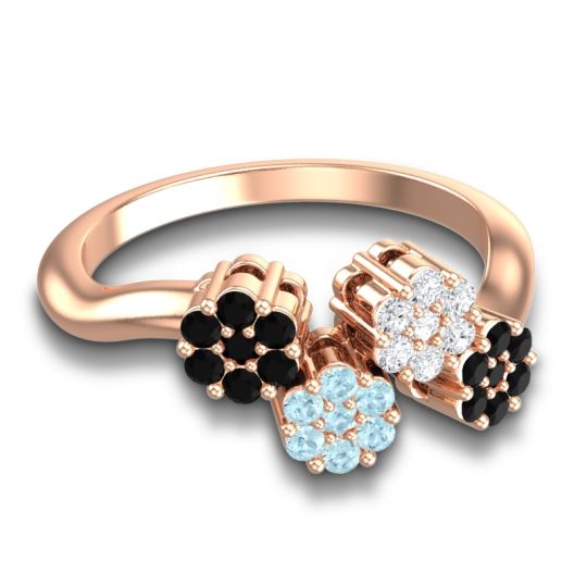Simple Floral Pave Devana Ring