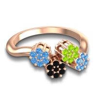 Simple Floral Pave Devana Ring