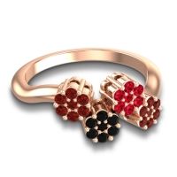 Simple Floral Pave Devana Ring