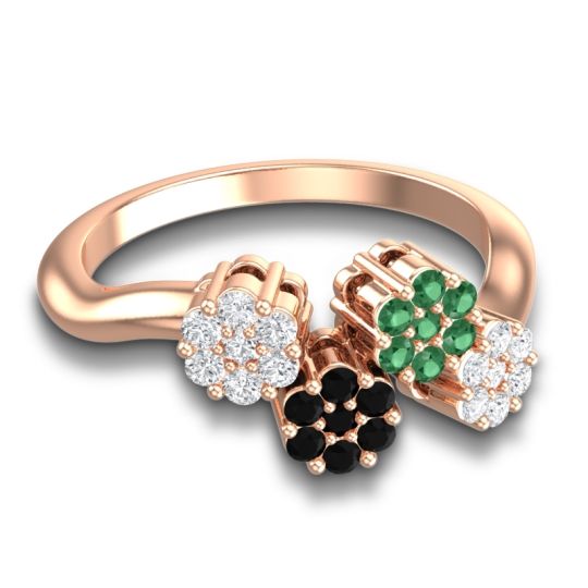 Simple Floral Pave Devana Ring