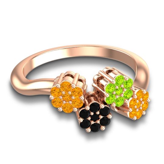 Simple Floral Pave Devana Ring