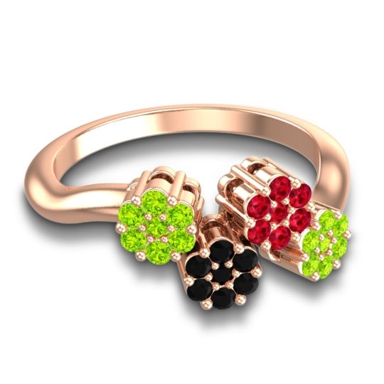 Simple Floral Pave Devana Ring