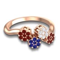 Simple Floral Pave Devana Ring