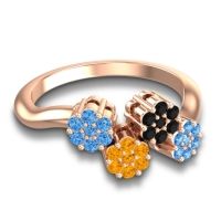 Simple Floral Pave Devana Ring