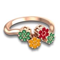 Simple Floral Pave Devana Ring