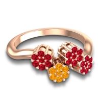 Simple Floral Pave Devana Ring
