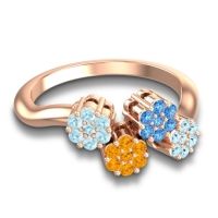 Simple Floral Pave Devana Ring