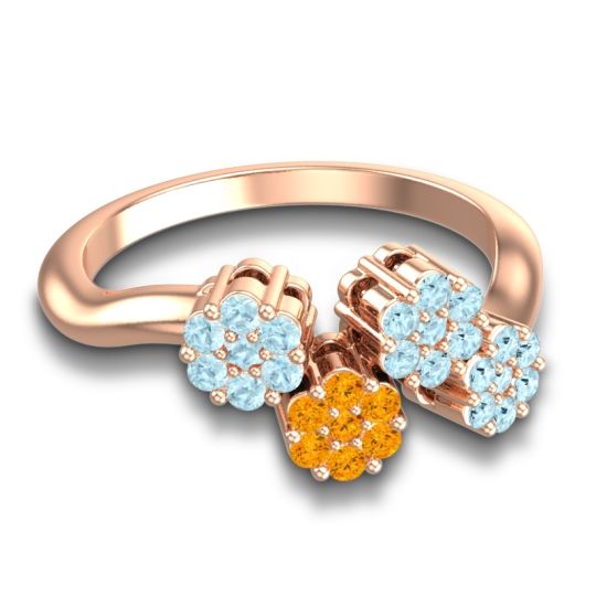 Simple Floral Pave Devana Ring