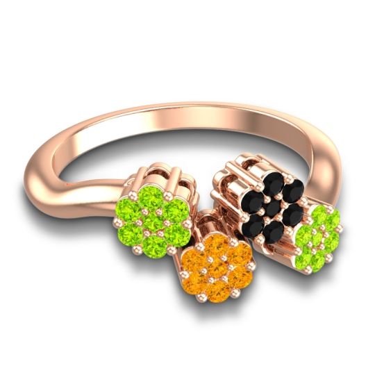 Simple Floral Pave Devana Ring