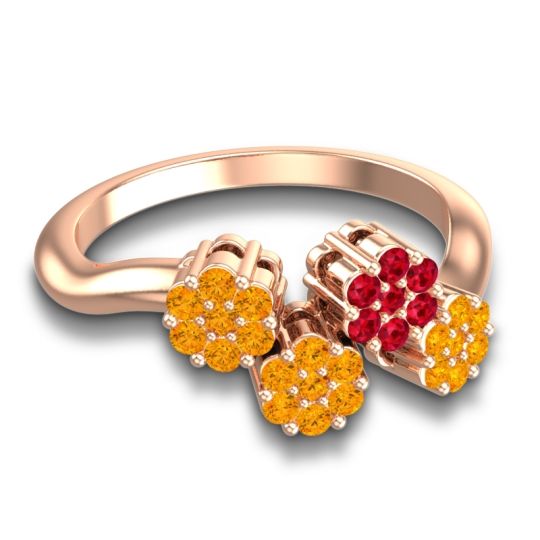 Simple Floral Pave Devana Ring