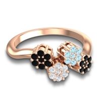 Simple Floral Pave Devana Ring