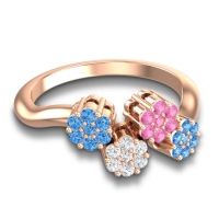 Simple Floral Pave Devana Ring