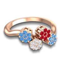 Simple Floral Pave Devana Ring