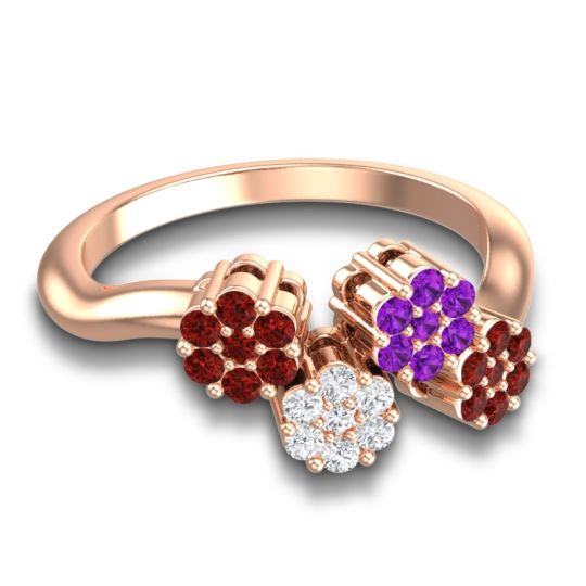 Simple Floral Pave Devana Ring