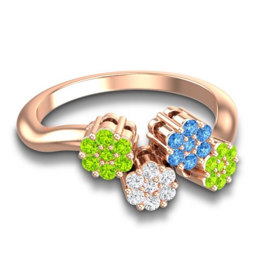 Simple Floral Pave Devana Ring