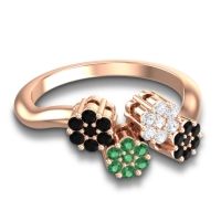 Simple Floral Pave Devana Ring