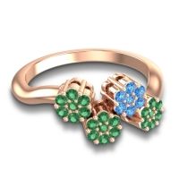 Simple Floral Pave Devana Ring