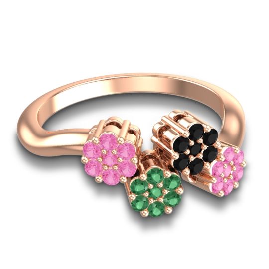 Simple Floral Pave Devana Ring