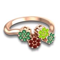 Simple Floral Pave Devana Ring