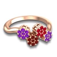 Simple Floral Pave Devana Ring