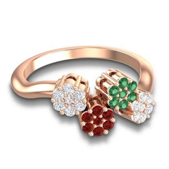 Simple Floral Pave Devana Ring