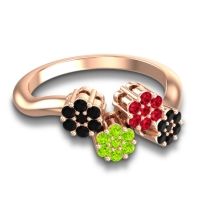 Simple Floral Pave Devana Ring