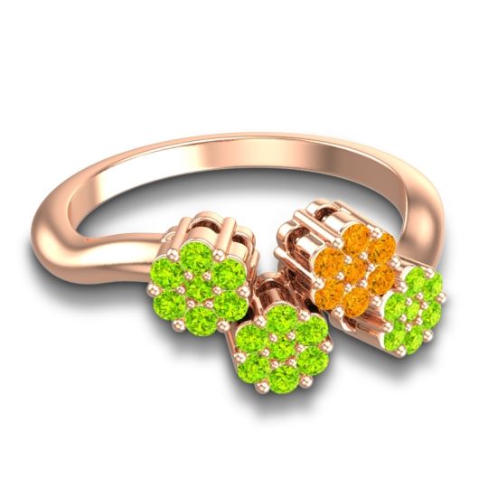 Simple Floral Pave Devana Ring