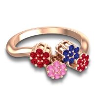 Simple Floral Pave Devana Ring