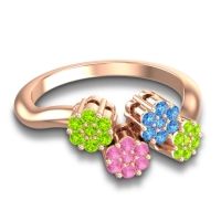 Simple Floral Pave Devana Ring
