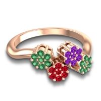 Simple Floral Pave Devana Ring