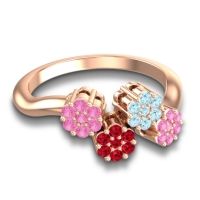 Simple Floral Pave Devana Ring