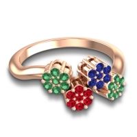 Simple Floral Pave Devana Ring