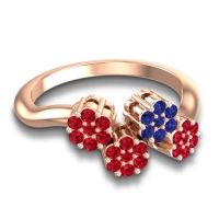 Simple Floral Pave Devana Ring