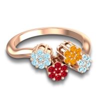 Simple Floral Pave Devana Ring