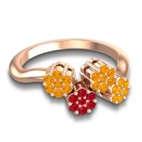 Simple Floral Pave Devana Ring