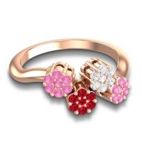 Simple Floral Pave Devana Ring